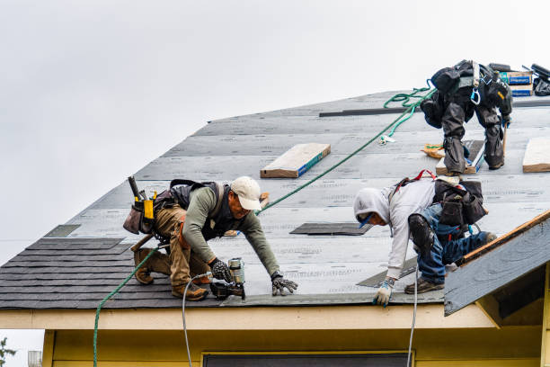 Professional Gutter Installation technician working in Zanesfield, OH
